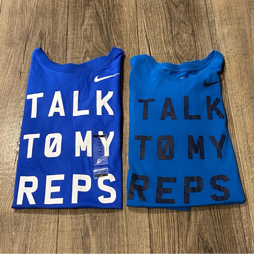 Nike "Talk To My Reps" Athletic Cut Tee 561416 Mens Sz. XXL (lot of 2)
